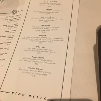 Ciao Bella - Cocktail menu - Italian Near Me - Bloomington, Minnesota Ciao Bella - Cocktail menu - Italian Near Me - Bloomington, Minnesota