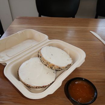 Boil & Bake - Plain Jane on sesame bagel with a side of apricot jam - Bagels Near Me - Costa Mesa, California