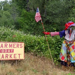 Grange Farmers Market - Carda Boardhead points the way to the market.
