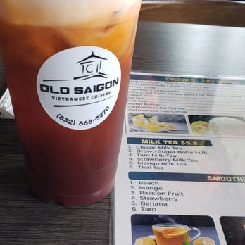 Old Saigon Cafe - I see the tea but only tasted milk - Vietnamese Near Me - Houston, Texas