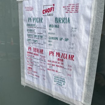 Chofi Birria - Menu (12/5/2020) - Mexican Near Me - Union City, New Jersey