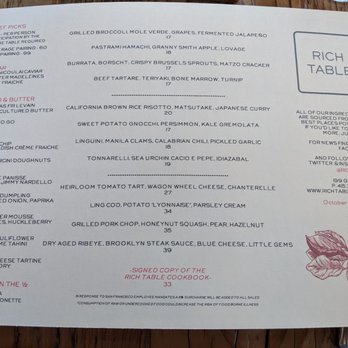 Rich Table - Oct 12th 2019 - New American Near Me - San Francisco, California