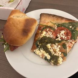 About 1/3 of The Picasso Slice and half of The Guido Sandwich. About 1/3 of The Picasso Slice and half of The Guido Sandwich.
