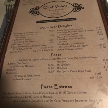 Chef Vola's - 9/29/19 - Italian Near Me - Atlantic City, New Jersey