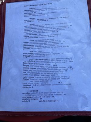 Menu photo 5 Mario's Bohemian Cafe San Francisco, CA Menu photo 5 Mario's Bohemian Cafe San Francisco, CA
