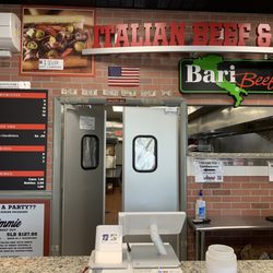 Jimmie The Beef Guy - Jimmie's counter (menu on the left side)