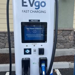EVgo Fast Charging Station - Each charger has a name. Use the name in the app to start your charge and know which charger carries what kWh (100 v 350)