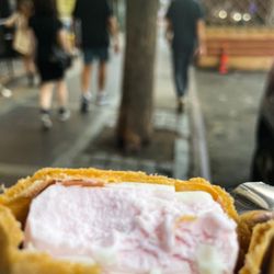 Midoriya - Strawberry ice cream wafer sandwich, $2. + tax