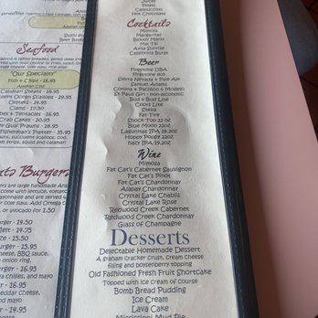 Fat Cats Cafe - Menu 2 - Seafood Near Me - Avila Beach, California Fat Cats Cafe - Menu 2 - Seafood Near Me - Avila Beach, California