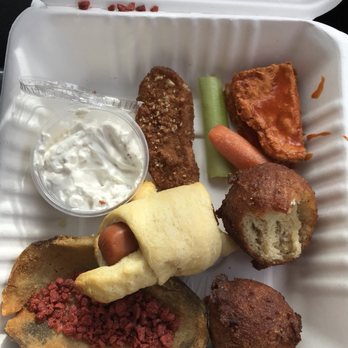 Imagine Vegan Cafe - Appetizer Sampler (after I had already eaten one of everything. lol) Delicious! - Vegan Near Me - Memphis, Tennessee