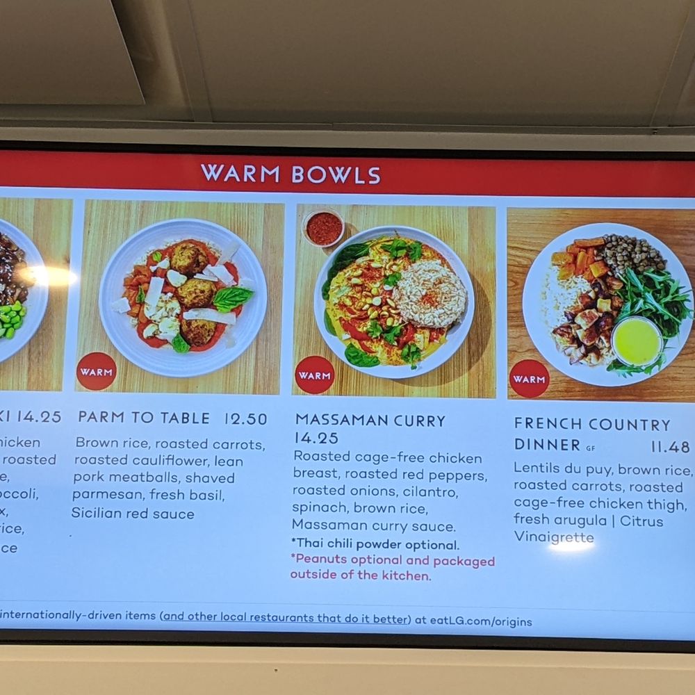 Warm Bowl Menu