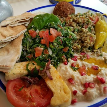 Comptoir Libanais - Mezza sampler linch. Yum! Fresh and tasty - Lebanese Near Me - Kensington, XGL
