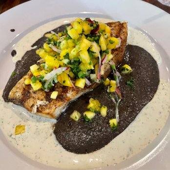 Windsor - Grilled fish with a mole sauce and mango-pineapple relish - New American Near Me - Phoenix, Arizona Windsor - Grilled fish with a mole sauce and mango-pineapple relish - New American Near Me - Phoenix, Arizona