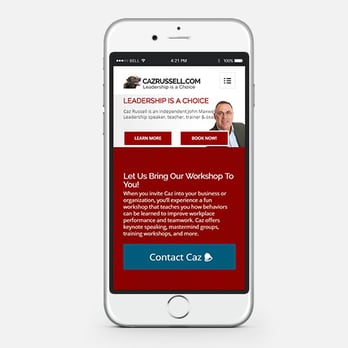 Reich Web Consulting - Caz Russell is a John Maxwell Certified Leadership Trainer. The top of his new homepage on mobile. - Web Design Near Me - Winfield, Pennsylvania Reich Web Consulting - Caz Russell is a John Maxwell Certified Leadership Trainer. The top of his new homepage on mobile. - Web Design Near Me - Winfield, Pennsylvania