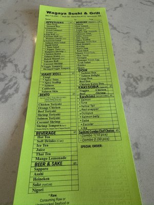 Menu photo 1 Wagaya Sushi & Grill Vancouver, WA Menu photo 1 Wagaya Sushi & Grill Vancouver, WA