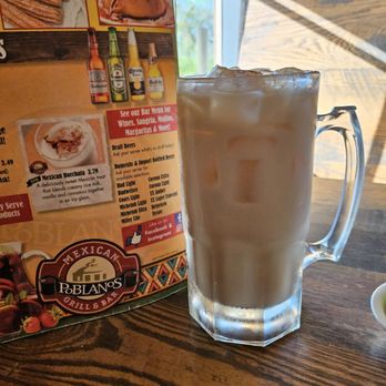 Poblano's Mexican Bar & Grill - Horchata and part of drink menu - Mexican Near Me - Bradenton, Florida