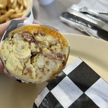 Pete's Place - Breakfast Burrito with bacon - Burgers Near Me - Oakhurst, California Pete's Place - Breakfast Burrito with bacon - Burgers Near Me - Oakhurst, California