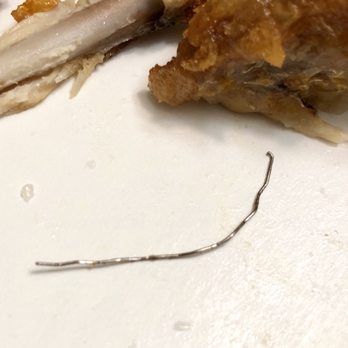 Boom Boom Chicken - Close-up look  at the metal wire - Korean Near Me - Edison, New Jersey