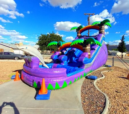 Waterslides - Inflatable waterslides are a fun and exciting attraction that provides hours of entertainment for children and adults alike. they are large slides.
At the top of the waterslide is a platform where participants climb up to reach the slide. Once they reach the top, they sit or lie down on the slide and push off, sliding down the steep incline and landing in a pool of water at the bottom.
The slide may feature twists, turns, and other exciting elements to keep participants engaged and add to the overall thrill of the ride. The pool at the bottom of the slide may be shallow or deeper depending on the size and intended use of the inflatable.
Inflatable waterslides are popular attractions at parties and events and other outdoor venues, as well as for private events such as backyard parties and family gatherings. They are easy to set up and take down, making them a convenient option for temporary use.
Overall, an inflatable waterslide provides a thrilling and refreshing activity that is perfect for hot summer days and provides hours of fun for people of all ages. Waterslides - Inflatable waterslides are a fun and exciting attraction that provides hours of entertainment for children and adults alike. they are large slides.
At the top of the waterslide is a platform where participants climb up to reach the slide. Once they reach the top, they sit or lie down on the slide and push off, sliding down the steep incline and landing in a pool of water at the bottom.
The slide may feature twists, turns, and other exciting elements to keep participants engaged and add to the overall thrill of the ride. The pool at the bottom of the slide may be shallow or deeper depending on the size and intended use of the inflatable.
Inflatable waterslides are popular attractions at parties and events and other outdoor venues, as well as for private events such as backyard parties and family gatherings. They are easy to set up and take down, making them a convenient option for temporary use.
Overall, an inflatable waterslide provides a thrilling and refreshing activity that is perfect for hot summer days and provides hours of fun for people of all ages.