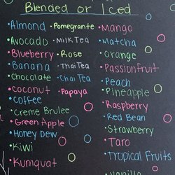 Kelly Cafe - The current list of options for Kelly Cafe's delicious bubble tea!