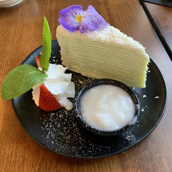 U :Dessert Story - Coconut Crepe Cake with Pandan - Desserts Near Me - Berkeley, California U :Dessert Story - Coconut Crepe Cake with Pandan - Desserts Near Me - Berkeley, California