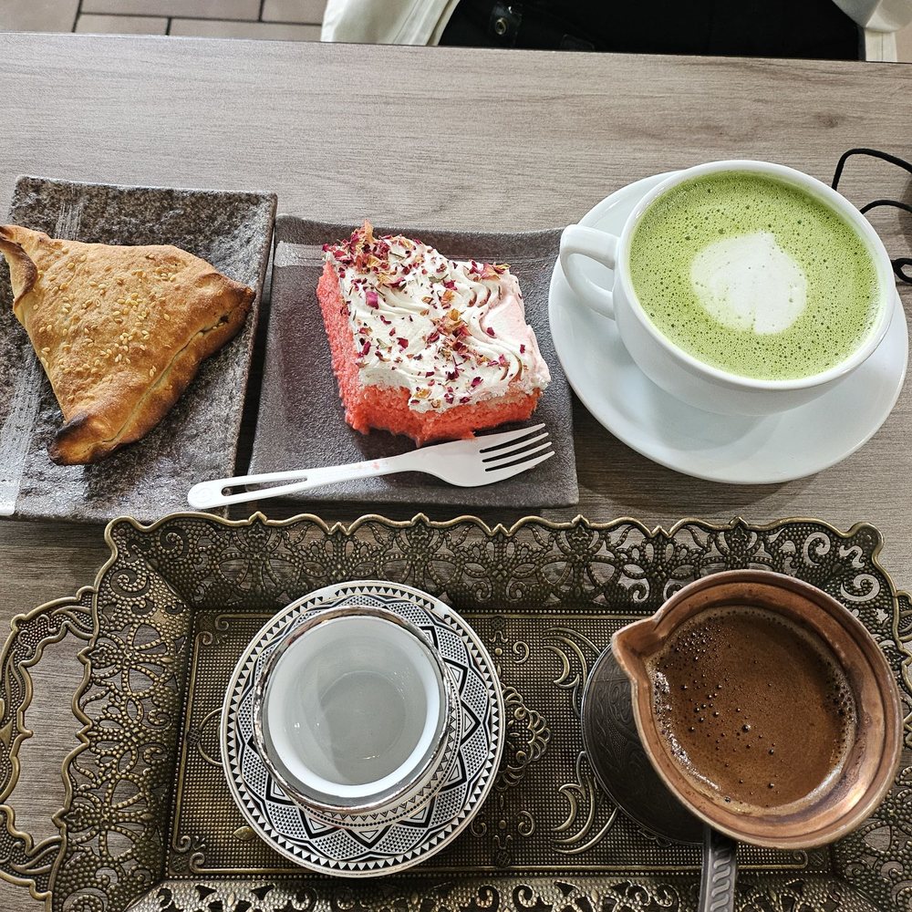 Delah Coffee - Turkish coffee, Macha latte, beef turnover, rose Mike cake. - Coffee & Tea Near Me - San Francisco, California Delah Coffee - Turkish coffee, Macha latte, beef turnover, rose Mike cake. - Coffee & Tea Near Me - San Francisco, California