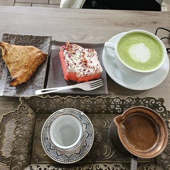 Delah Coffee - Turkish coffee, Macha latte, beef turnover, rose Mike cake. - Coffee & Tea Near Me - San Francisco, California Delah Coffee - Turkish coffee, Macha latte, beef turnover, rose Mike cake. - Coffee & Tea Near Me - San Francisco, California