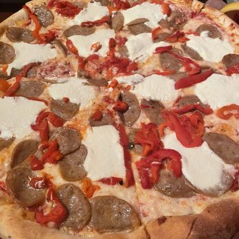 Home Slice Pizza - The Number #6 Sausage, Ricotta Cheese, and Roasted Red Peppers - Large - Pizza Near Me - Austin, Texas