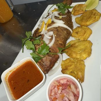 Dadou’s Haitian Restaurant - Fried Large Red Snapper Fish / Poisson Fri, Bunnan/Tostones (Plantain) - Haitian Near Me - Middletown, New York Dadou’s Haitian Restaurant - Fried Large Red Snapper Fish / Poisson Fri, Bunnan/Tostones (Plantain) - Haitian Near Me - Middletown, New York