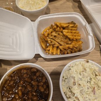 B & C Barbeque - Cross-cut fries, potato salad, and baked beans - Barbeque Near Me - Wichita, Kansas B & C Barbeque - Cross-cut fries, potato salad, and baked beans - Barbeque Near Me - Wichita, Kansas
