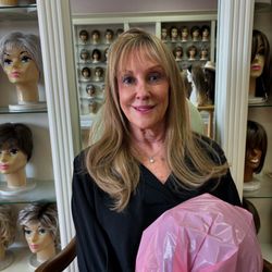 Anne's Wig Shoppe - Happy customer with her new topper
