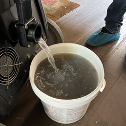 Dirty water after cleaning Dirty water after cleaning