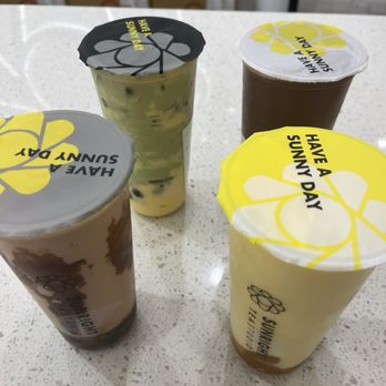 Sunright Tea Studio - Burlingame - Chocolate Oreo Frostie, Mango Chamoy Frostie, Brulee Oat Latte - Matcha and Sunright Boba Milk Tea - Bubble Tea Near Me - Burlingame, California