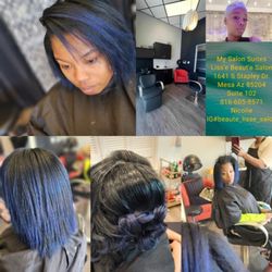 Liss'e Beaut'e Salon - Blue balayage with silk press