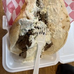 Gyro sandwich (unraveled). Gyro sandwich (unraveled).