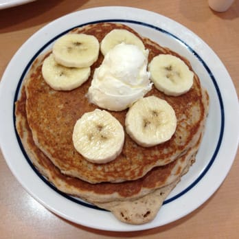 IHOP - "Healthier" pancakes with nuts and banana as a sweetener instead of syrup and more sugars. - American Near Me - Kalispell, Montana IHOP - "Healthier" pancakes with nuts and banana as a sweetener instead of syrup and more sugars. - American Near Me - Kalispell, Montana