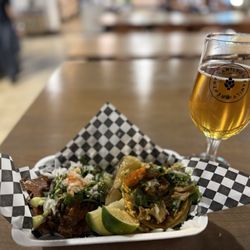 Hamilton Family Brewery - Carne Asada and Chicken Queso Tacos with A Mexican Ale! A perfect match!