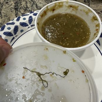 Green Onion - Green salsa with metal wire - Desserts Near Me - Moreno Valley, California