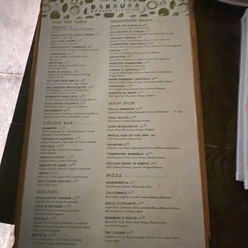 Barbusa - Menu - Italian Near Me - San Diego, California