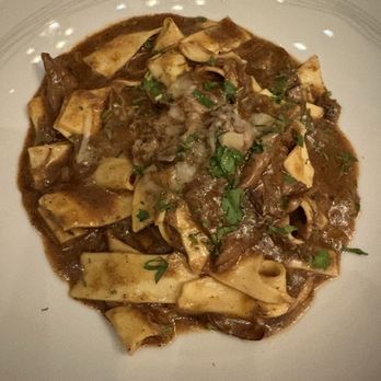 Augustine's Salumeria - Paperdelle and spiced duck ragu, duck stock and herbs. - Italian Near Me - Mamaroneck, New York