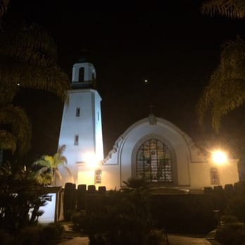 Santa Sophia Catholic Church - Outside of the church at night - Churches Near Me - Spring Valley, California