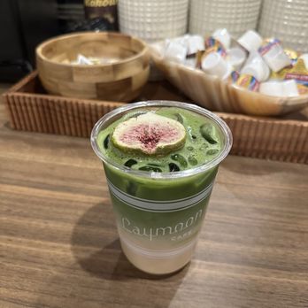Laymoon Cafe - Caramelized Fig & Vanilla Matcha (Iced) - Coffee & Tea Near Me - Tempe, Arizona