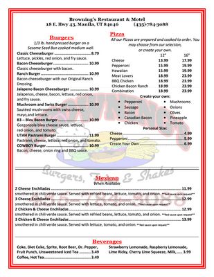 Menu photo 2 Browning's Restaurant and Motel Manila, UT