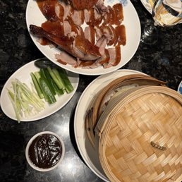 Duck with cucumbers and scallions Duck with cucumbers and scallions