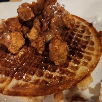 Liliha Bakery - waffle and chicken - so thin almost no squares so little batter - Bakeries Near Me - Honolulu, Hawaii