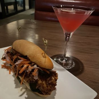 Bennett's Westside Grill - Cosmo (not cold, just terrible, tastes like bad mixer) and Spicy Chicken Banh Mi (decent but chilled bread was odd) - American Near Me - Rocklin, California