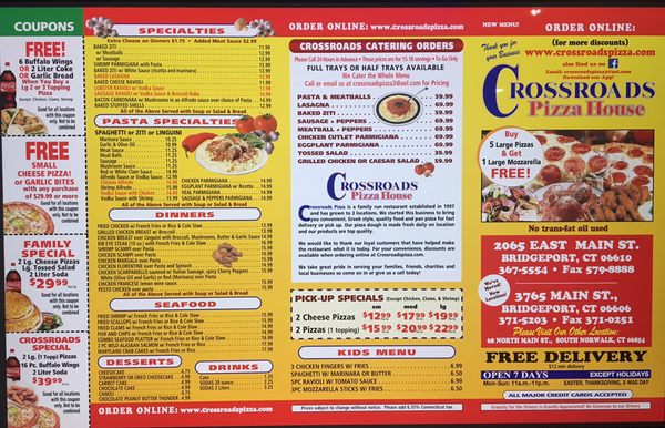 Menu photo 4 Crossroads Pizza Bridgeport, CT
