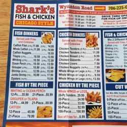 Sharks - Menu as of 4-3-23