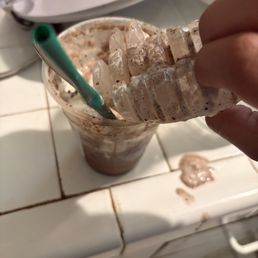 Huge chunk of ice that wasn't blended into my drink waste of 6.25!!! Huge chunk of ice that wasn't blended into my drink waste of 6.25!!!
