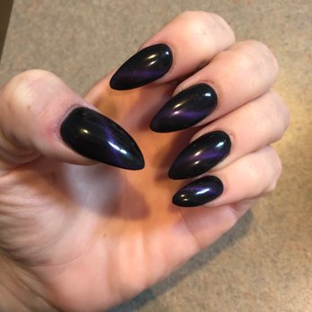 Royal Nails & Spa - Black gel base with purple cat eye polish! LOVEEEE - Waxing Near Me - Port Orange, Florida Royal Nails & Spa - Black gel base with purple cat eye polish! LOVEEEE - Waxing Near Me - Port Orange, Florida